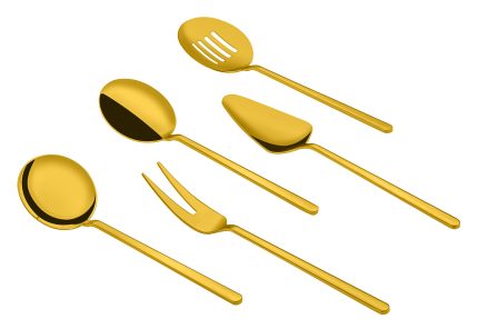 İNCİ 5 Parça Servis Takımı Titanyum Gold
