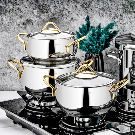 ANKA 6 Parça Güveç Seti Sade Gold