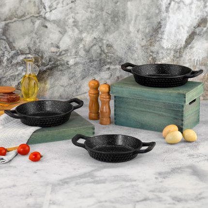 ARYA 3'Lü Siyah Sahan Seti