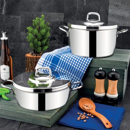 PRİZMA 10 Parça Çelik Tencere Seti Sade